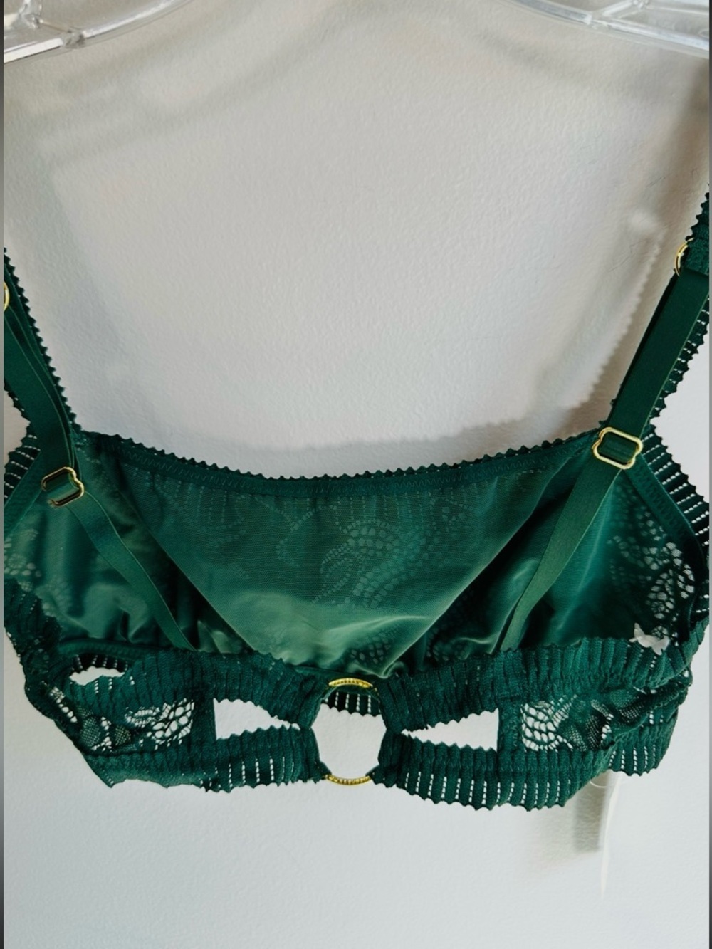 NWT Aerie Coral Lace Bandeau Bralette Sycamore Green Size Medium - Picture 8 of 15